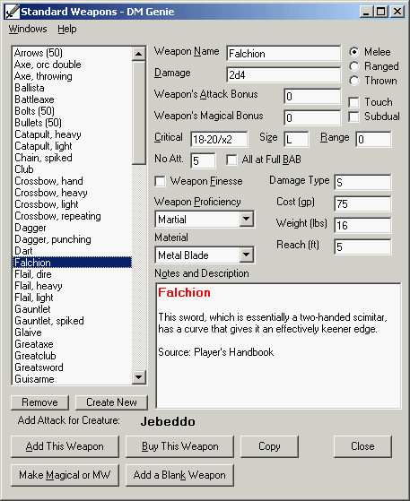 Weapons Editor